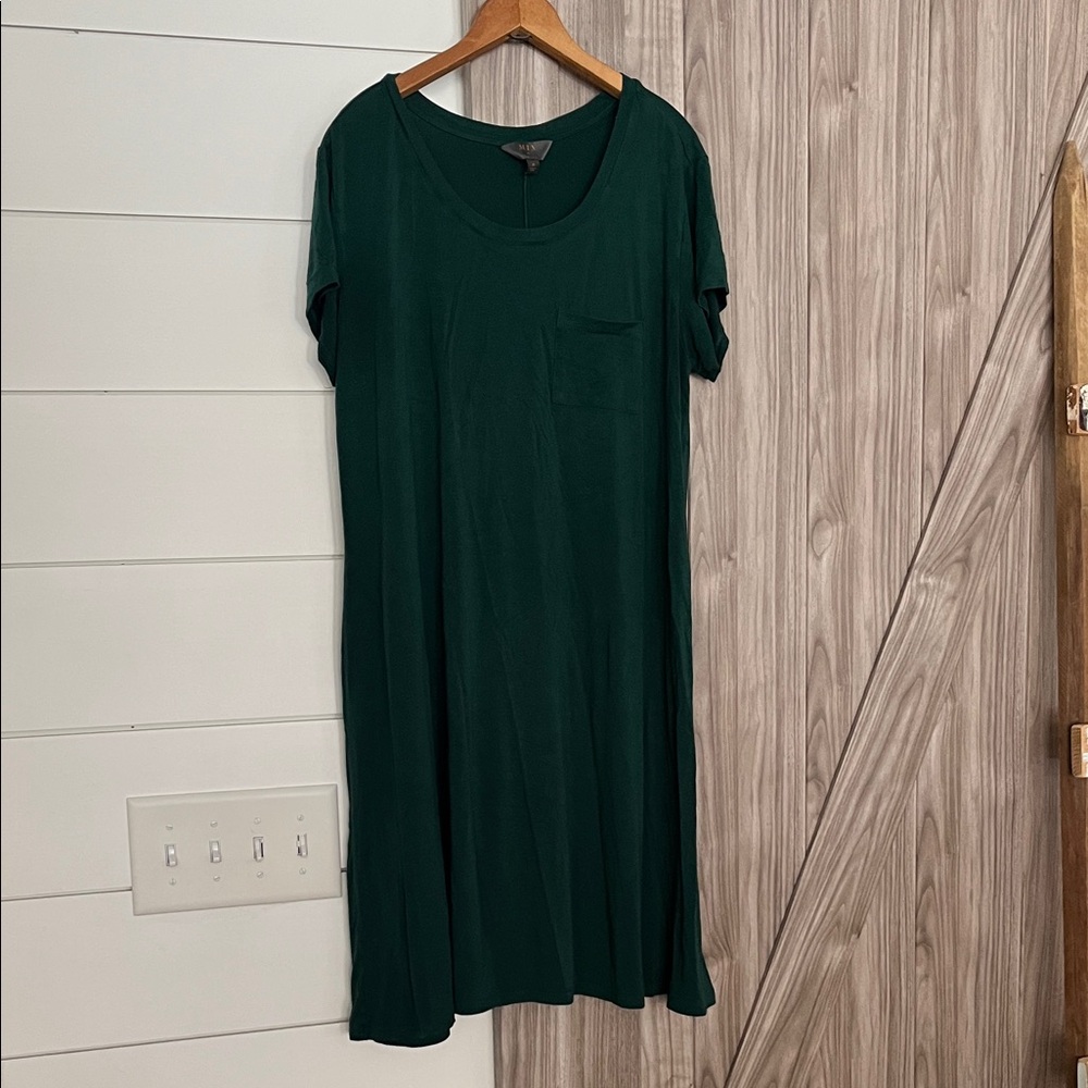 Mix It Dark Green Short Sleeve Women's Dress